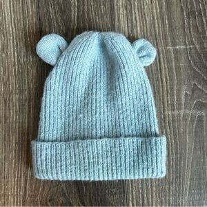 LC Lauren Conrad baby blue winter beanie bear ear hat 6-9 month